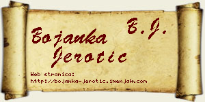 Bojanka Jerotić vizit kartica